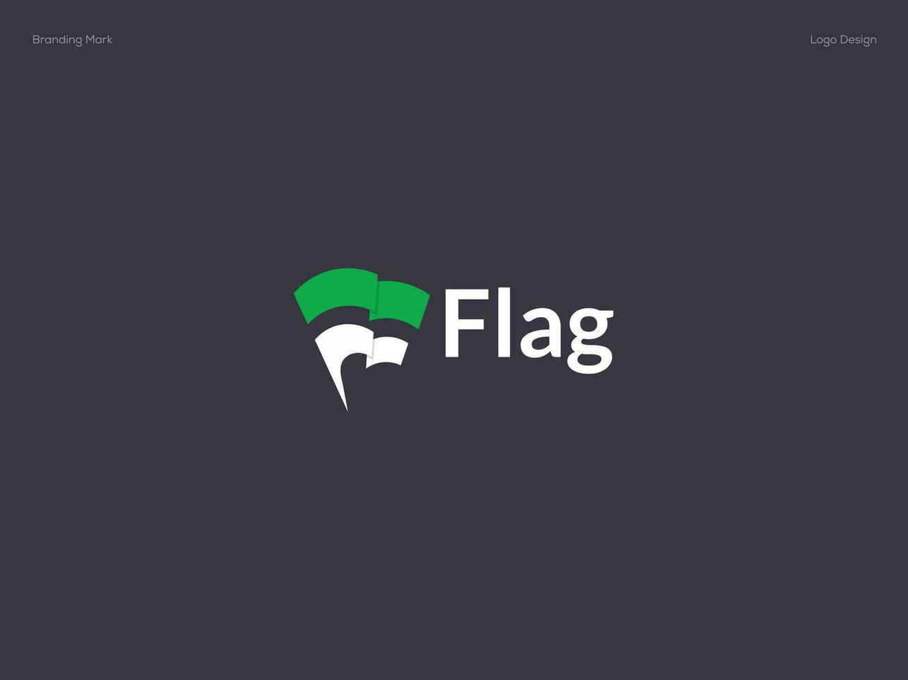 bandera logo diseño con F letra vector
