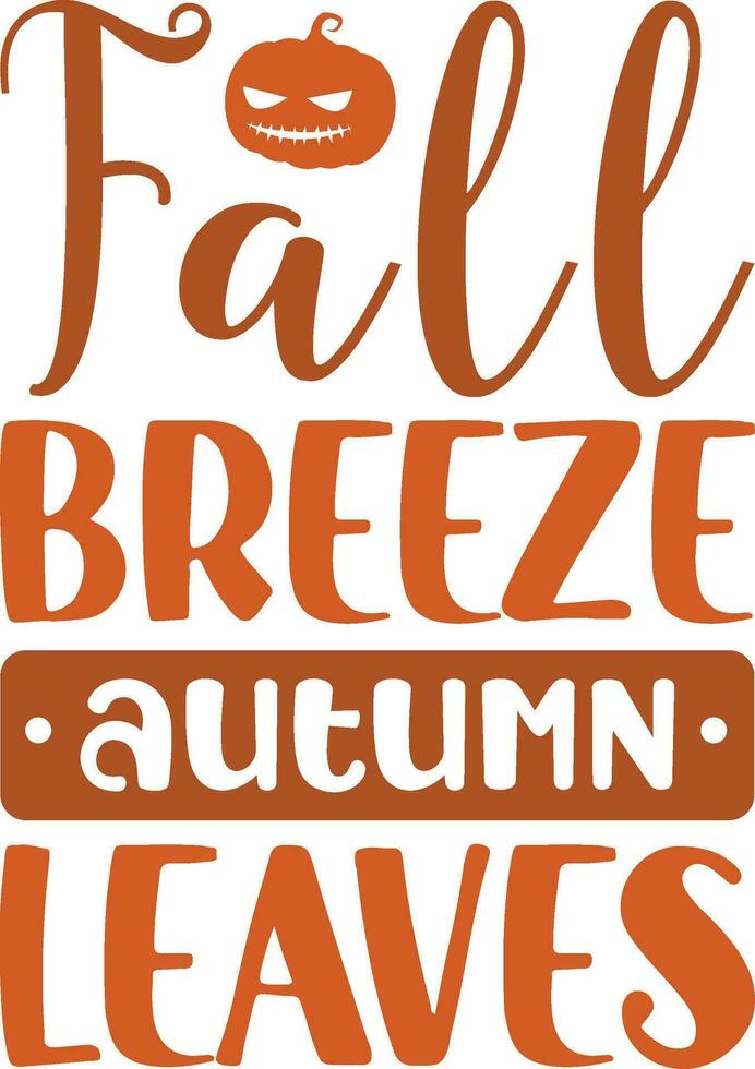 Fall breeze autumn leaves vector
