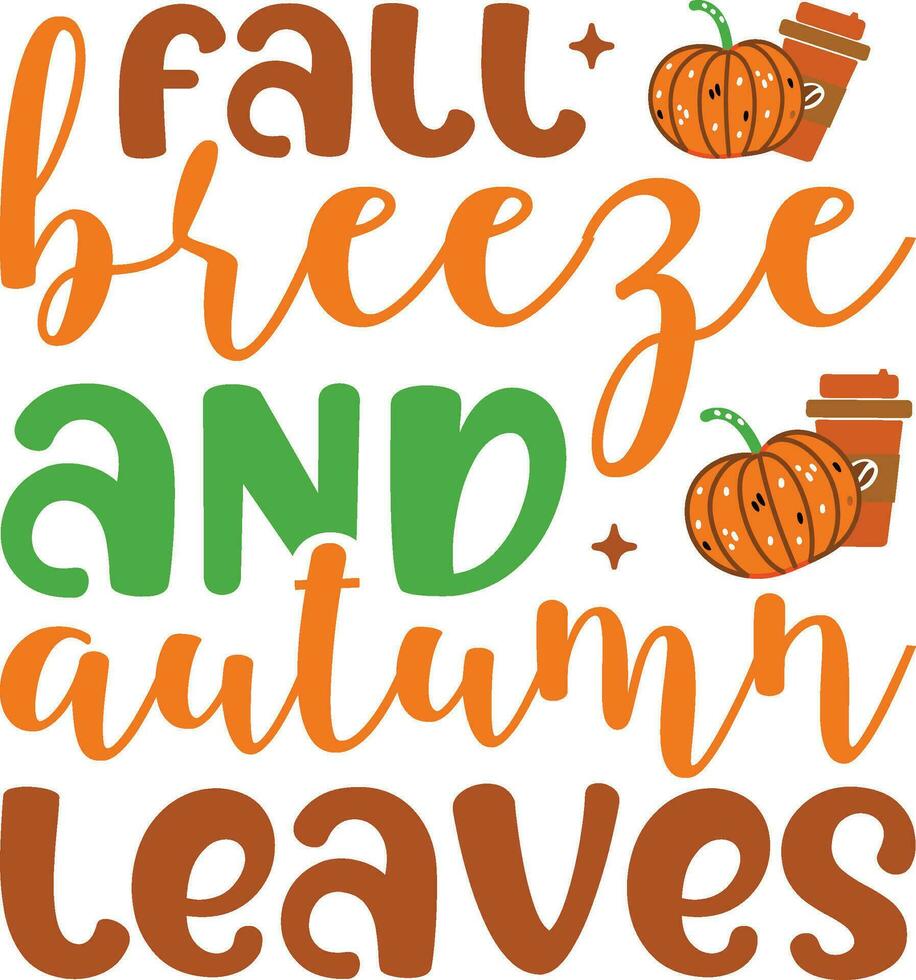 Fall Breeze and autumn leaves vector