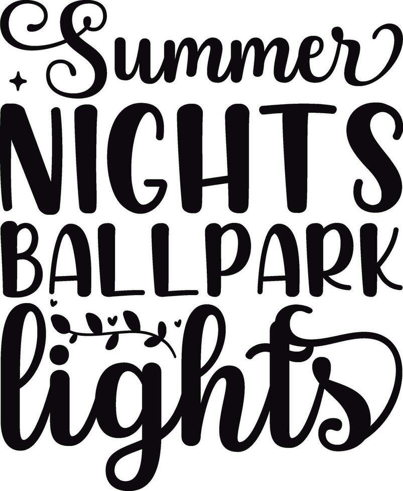 Summer Nights ballpark lights vector