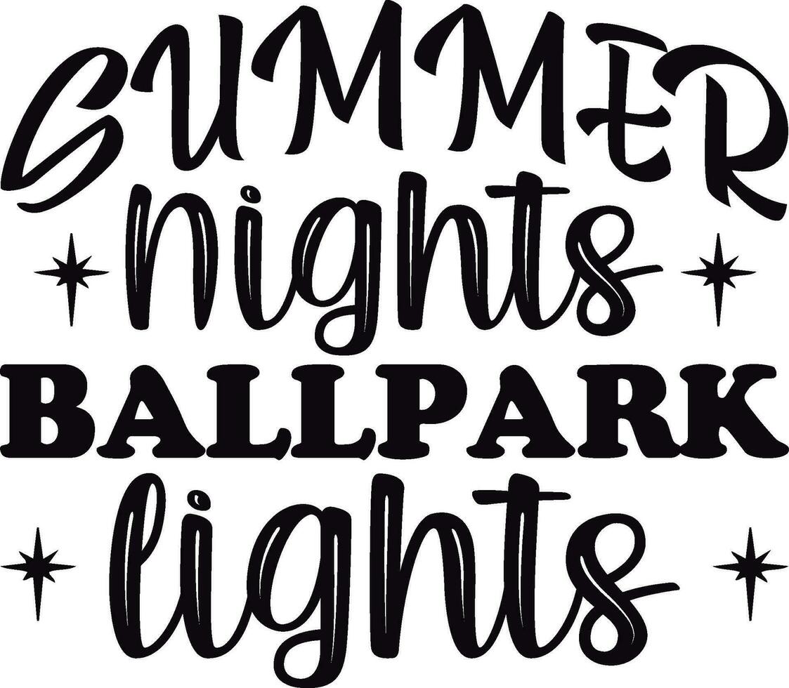 Summer Nights ballpark lights vector