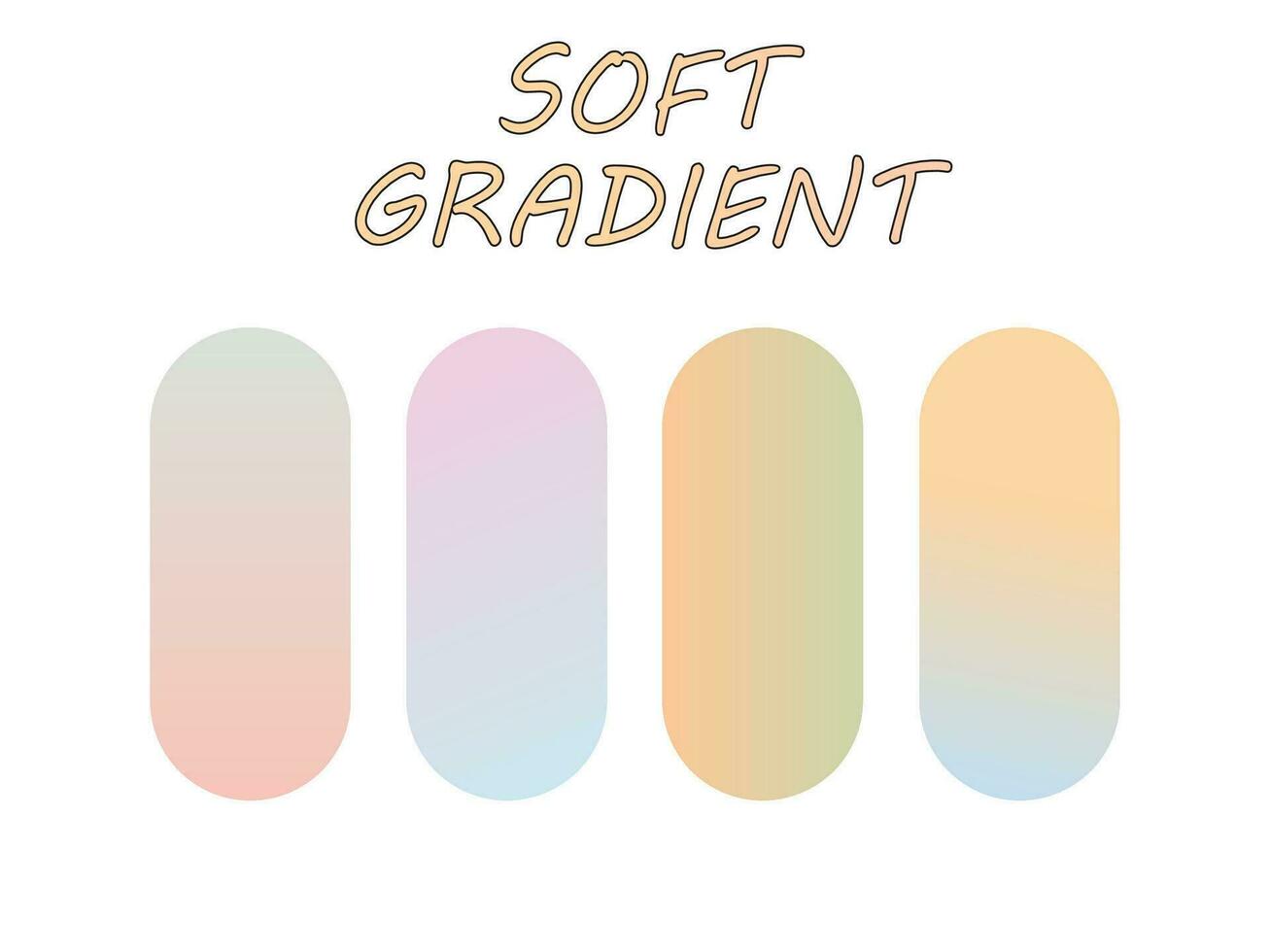 Soft color palette, soft color gradation collection, gradation color palette for design vector