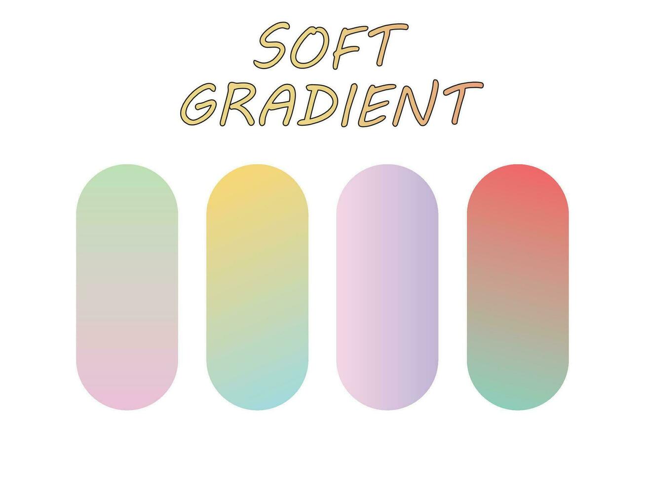 Soft color palette, soft color gradation collection, gradation color palette for design vector