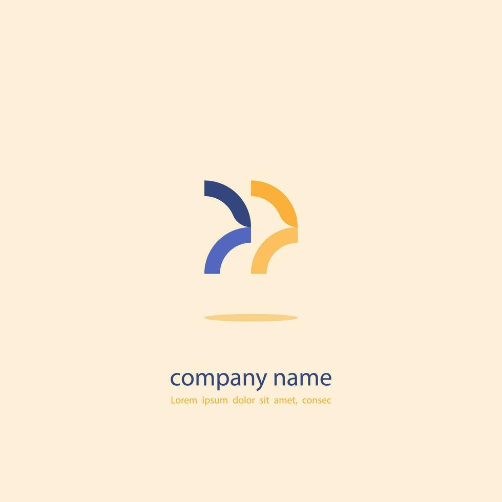 logo icon design letter P twin bird shape blue and orange luxury simple elegant monogram for company eps 10 vector