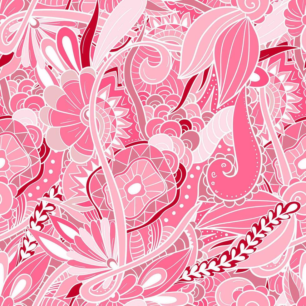 seamless floral doodle pattern vector