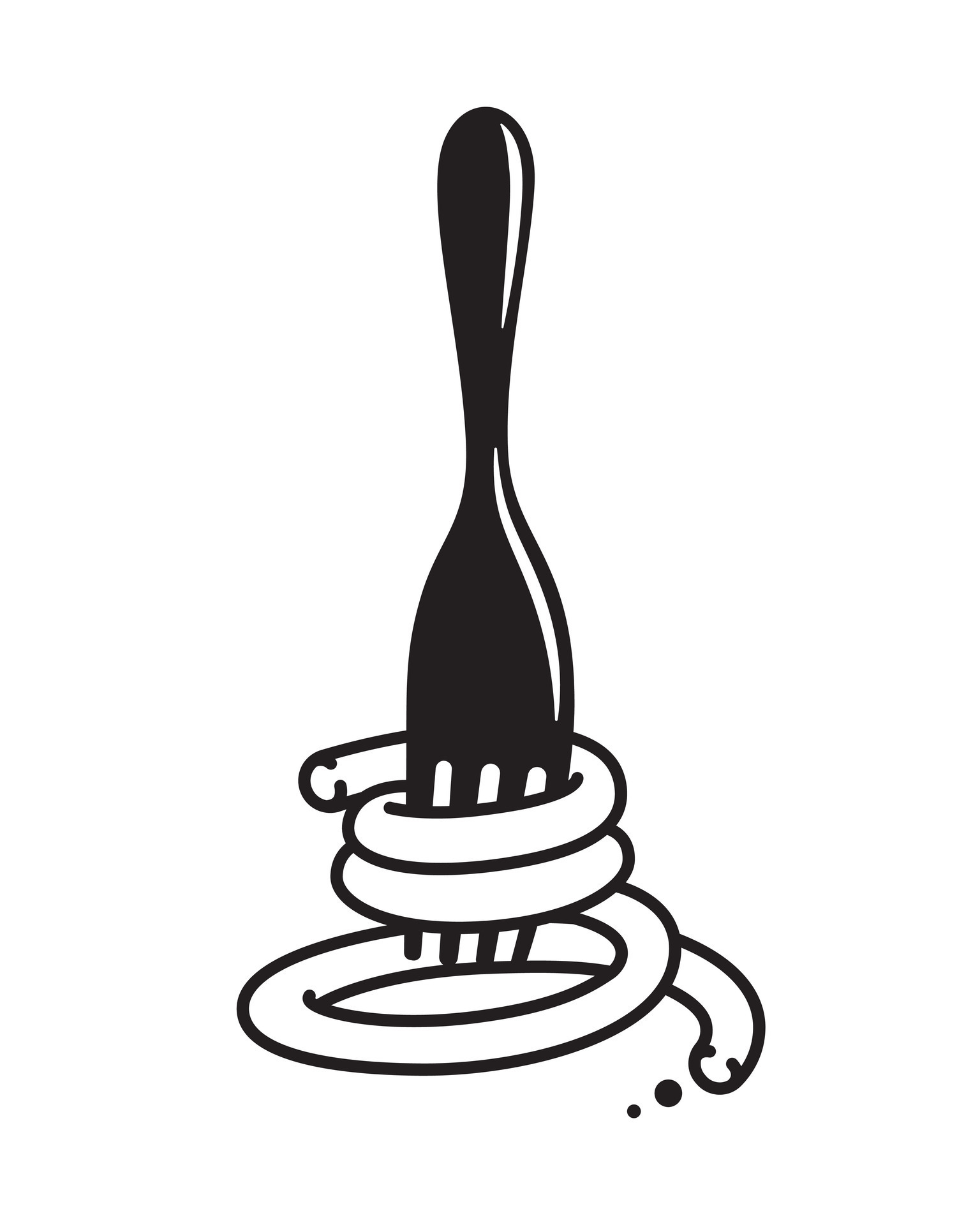 spaghetti fork drawing, vector 25549814 Vector Art at Vecteezy