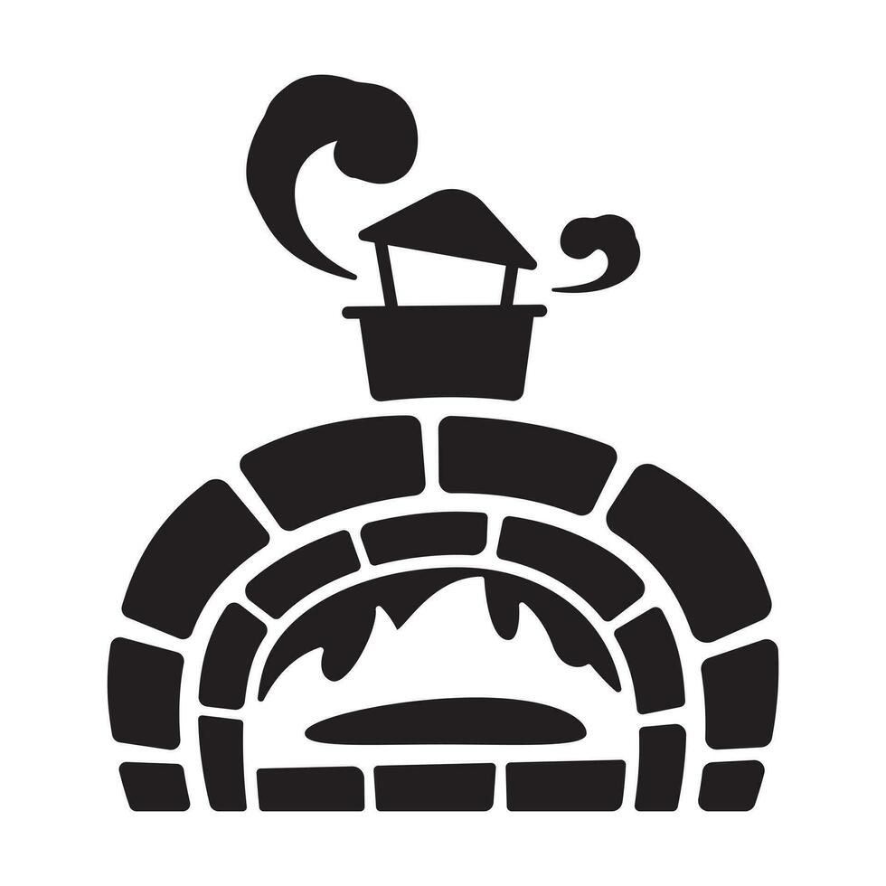 antique pizza oven drawing, vector