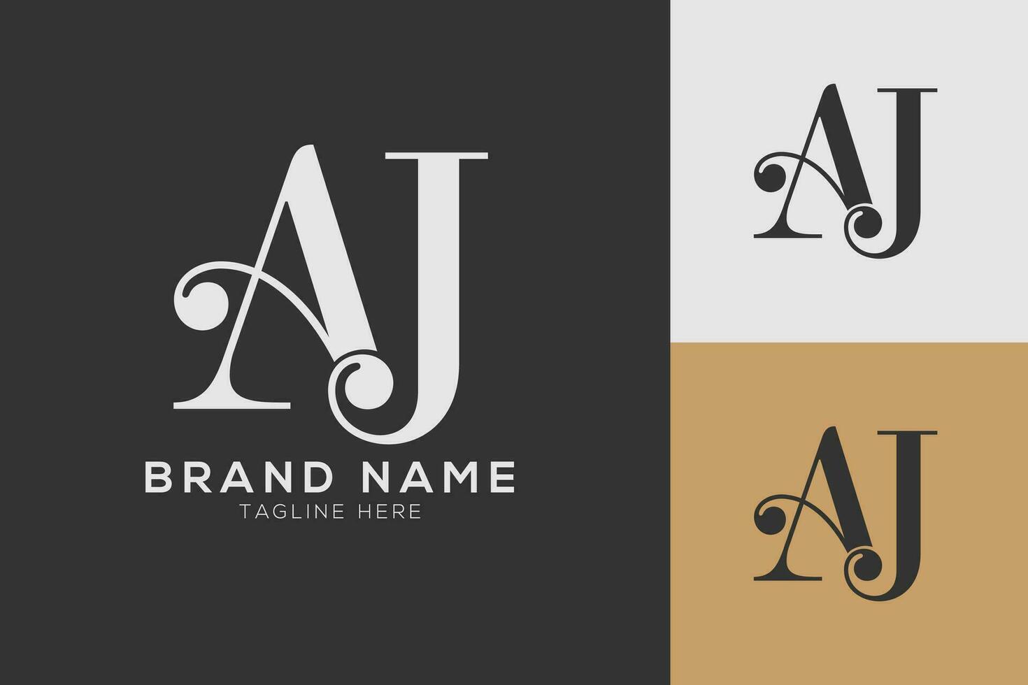 AJ Letter combined logo design monogram vector illustration