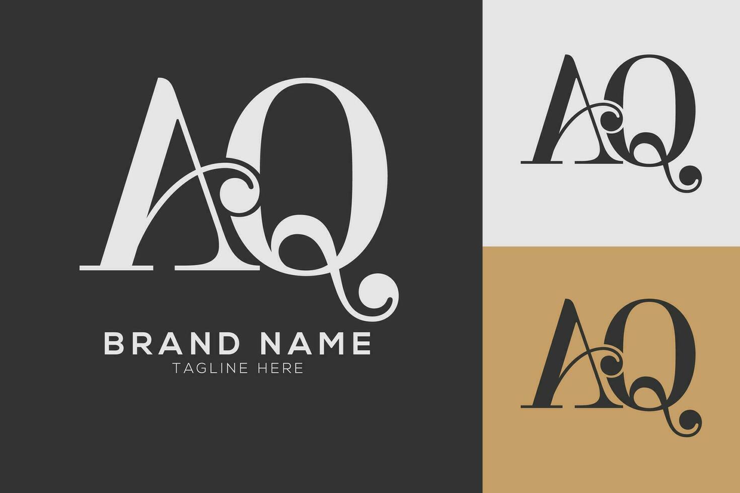 AQ Letter combined logo design monogram vector illustration