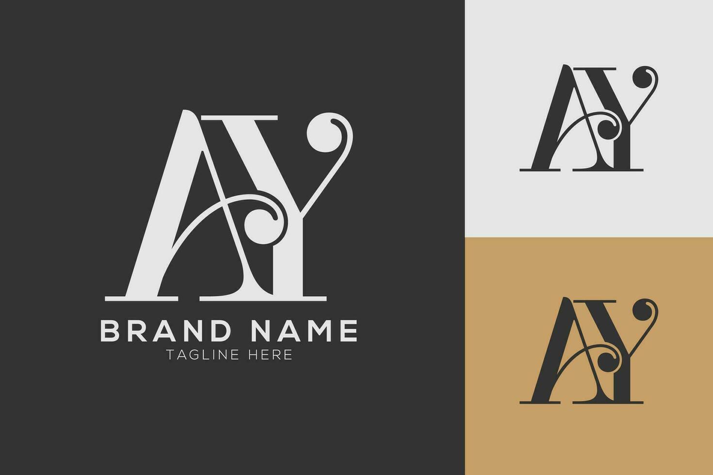 AY Letter combined logo design monogram vector illustration