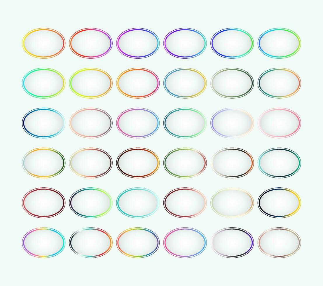 Gradient Color Frame Oval Element vector