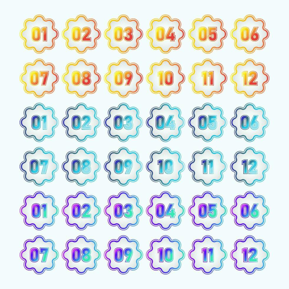 Gradient Color Badge Design Bullet Point vector