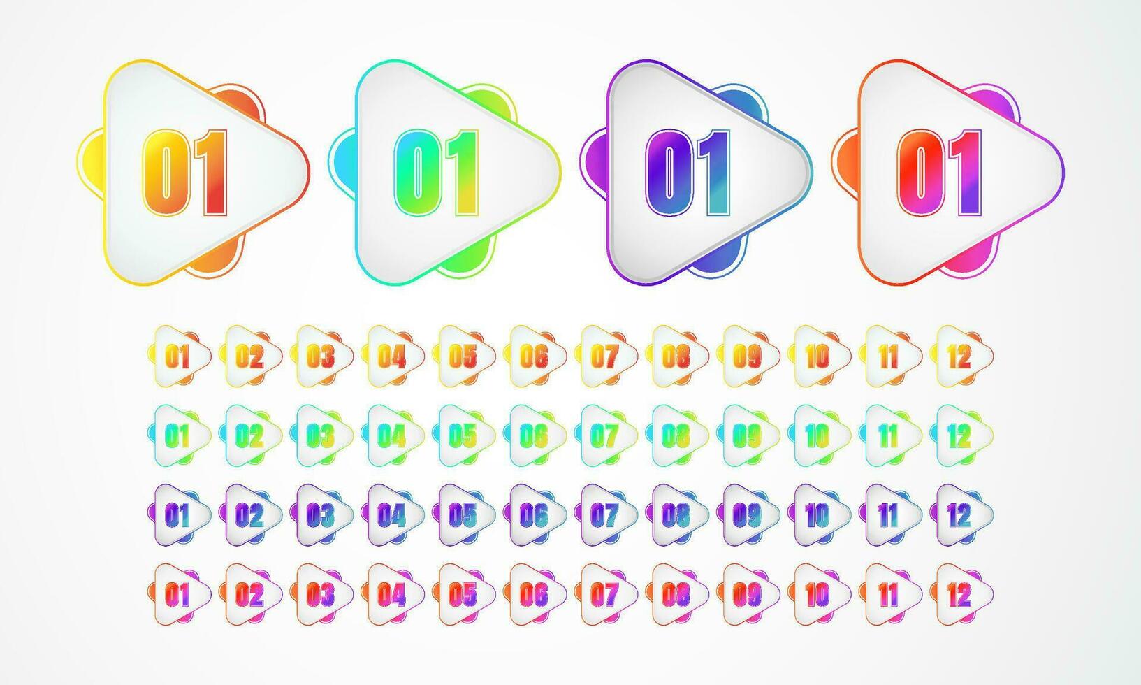 Triangular Shape Gradient Bullet Point Design vector