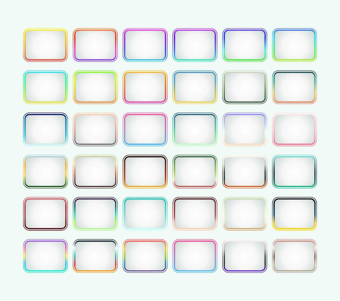 Gradient Color Frame Rectangle Element vector