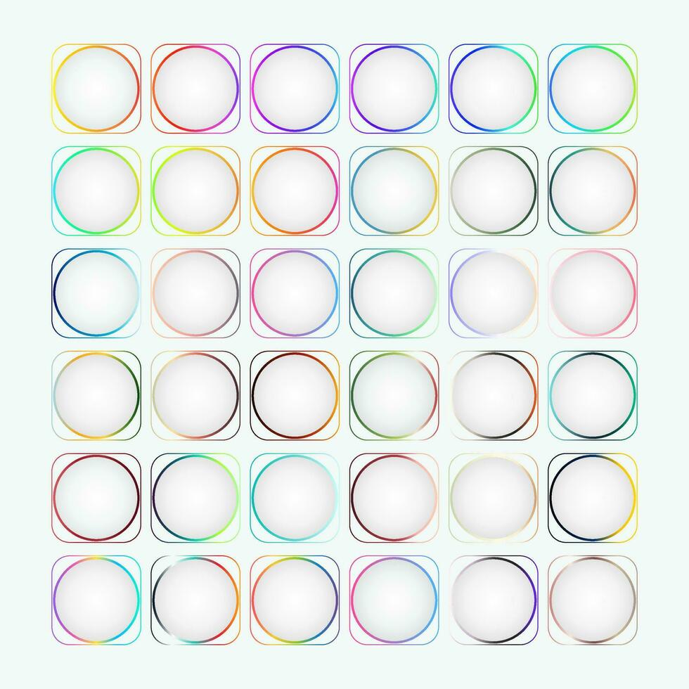 Gradient Color Frame Circular Square Element vector