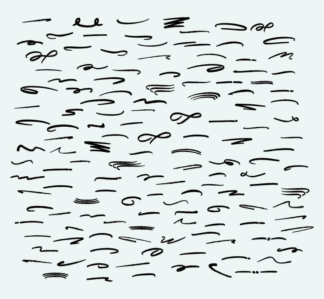 Random Brush Strokes Doodle Lines vector