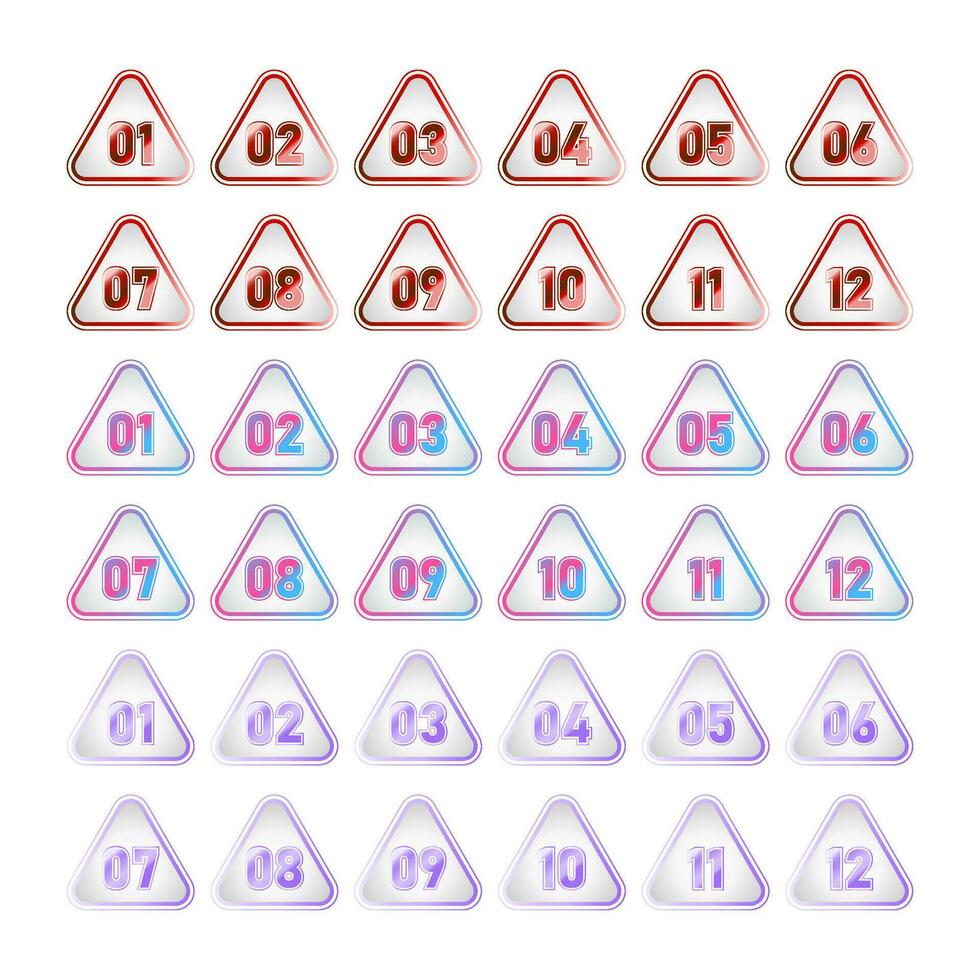 Gradient Color Triangle Shape Bullet Point vector