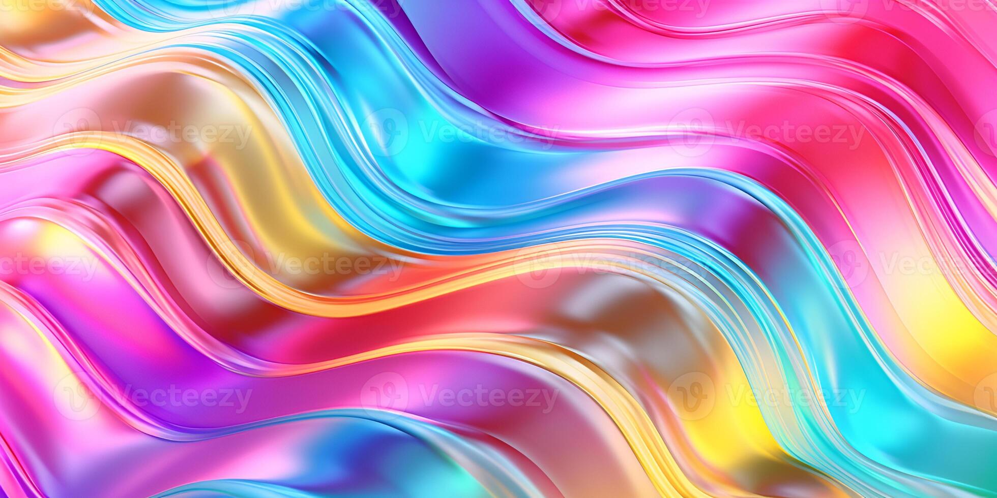 Hologram metal texture. Gradient abstract background. Holographic rainbow foil. Metal wave pattern. Iridescent foil effect texture. Pearlescent gradient. photo