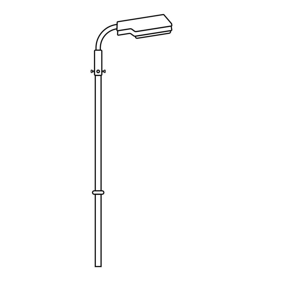 Street Lamp Post Outline Icon Illustration on White Background vector