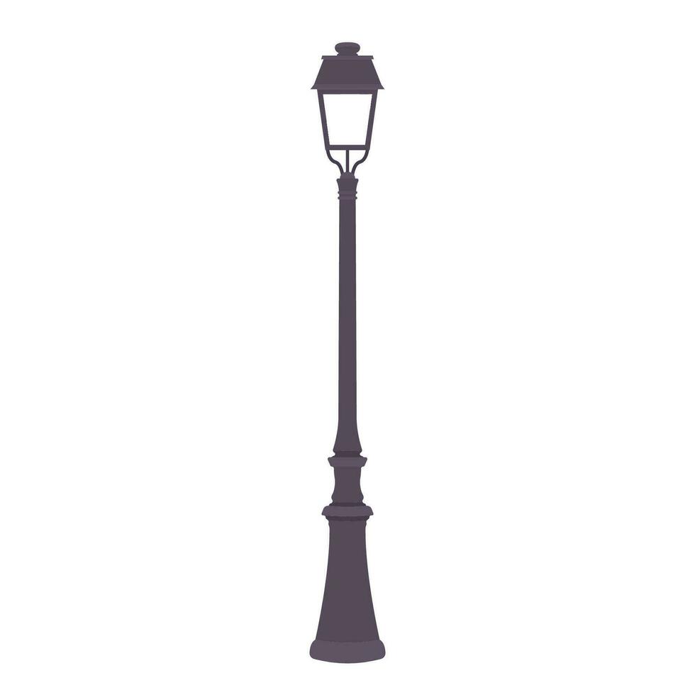 Street Lamp Post Flat Illustration. Clean Icon Design Element on Isolated White Background vector