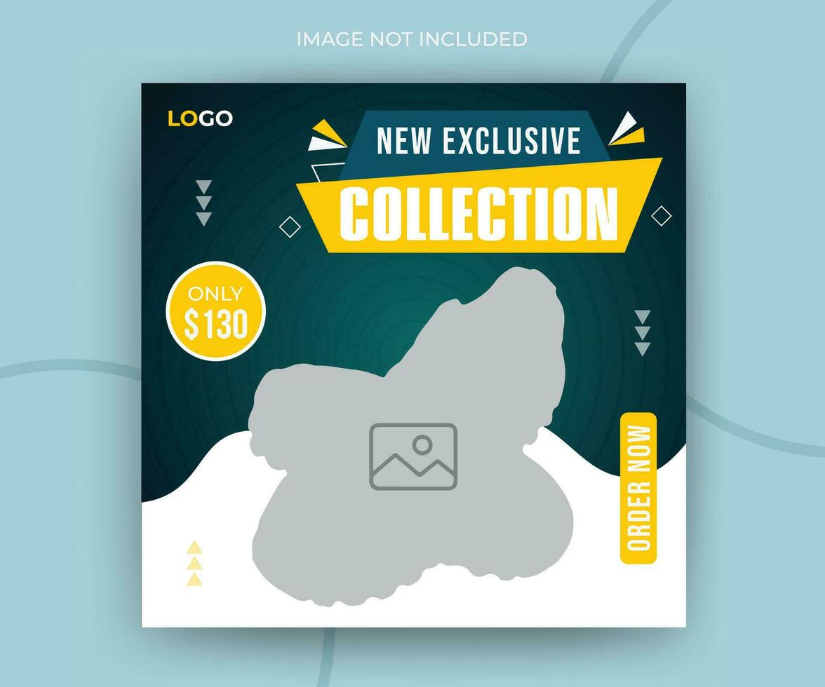 New exclusive collection fashion sale shoes online post promotion layout web banner template vector