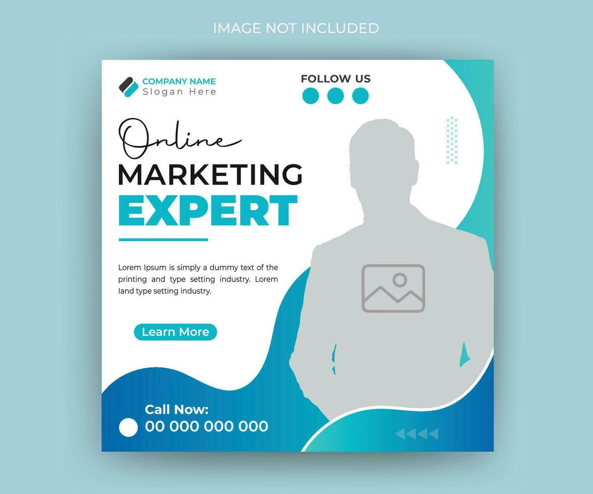 Online marketing expert social media post and business modern ads web banner template vector