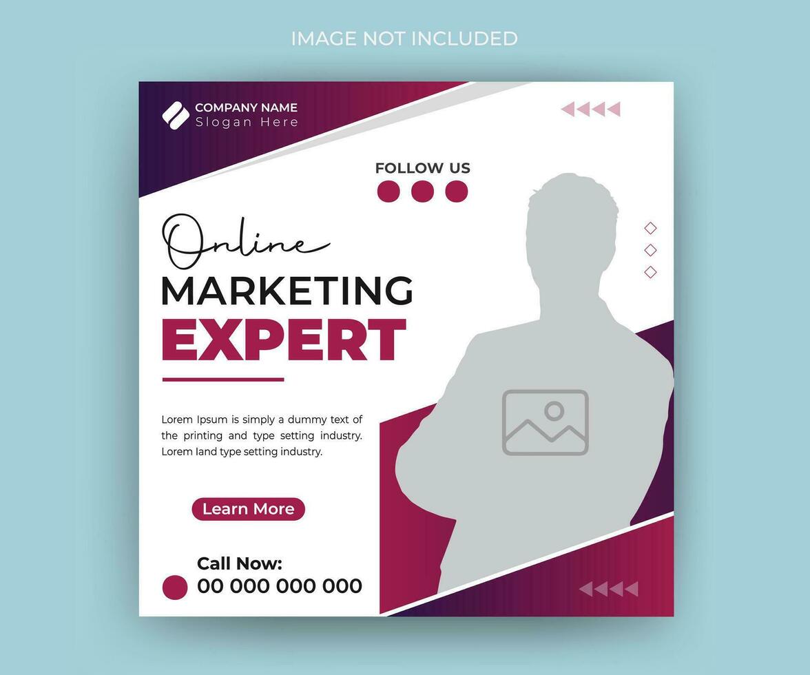 Online marketing expert social media post and business modern ads web banner template vector