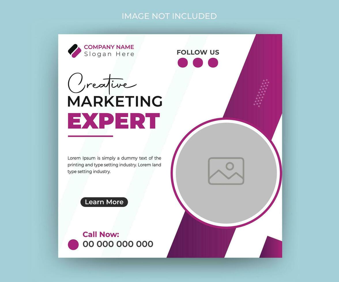 Online marketing expert social media post and business modern ads web banner template vector