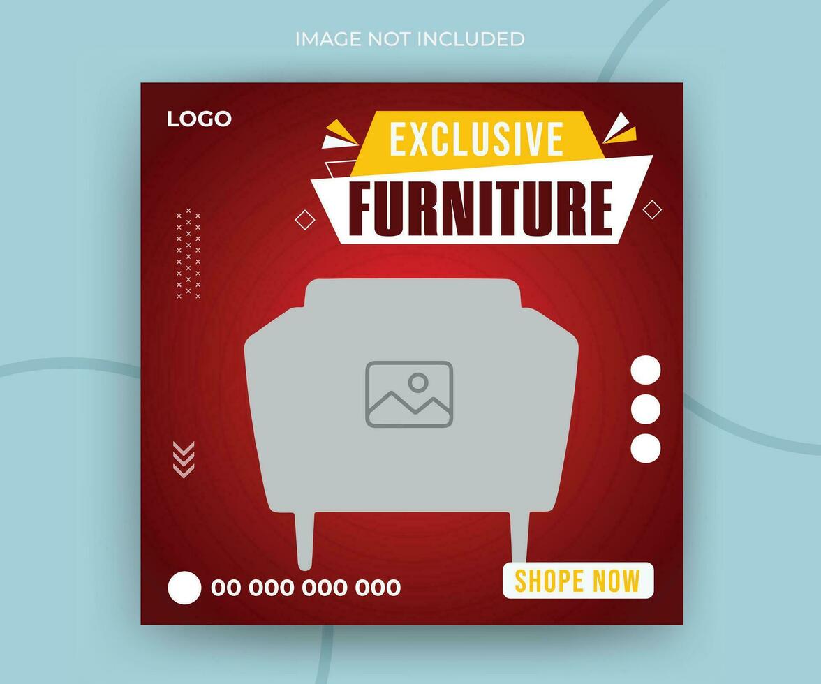 Minimalist and modern exclusive furniture business purpose timeline post web banner template vector