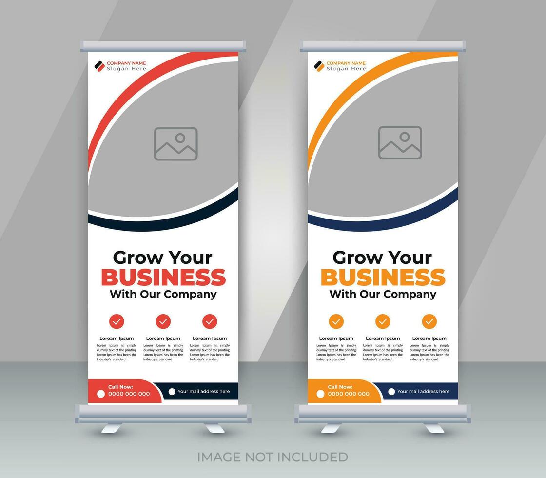 Creative business marketing agency roll up banner or abstract stand corporate banner template vector