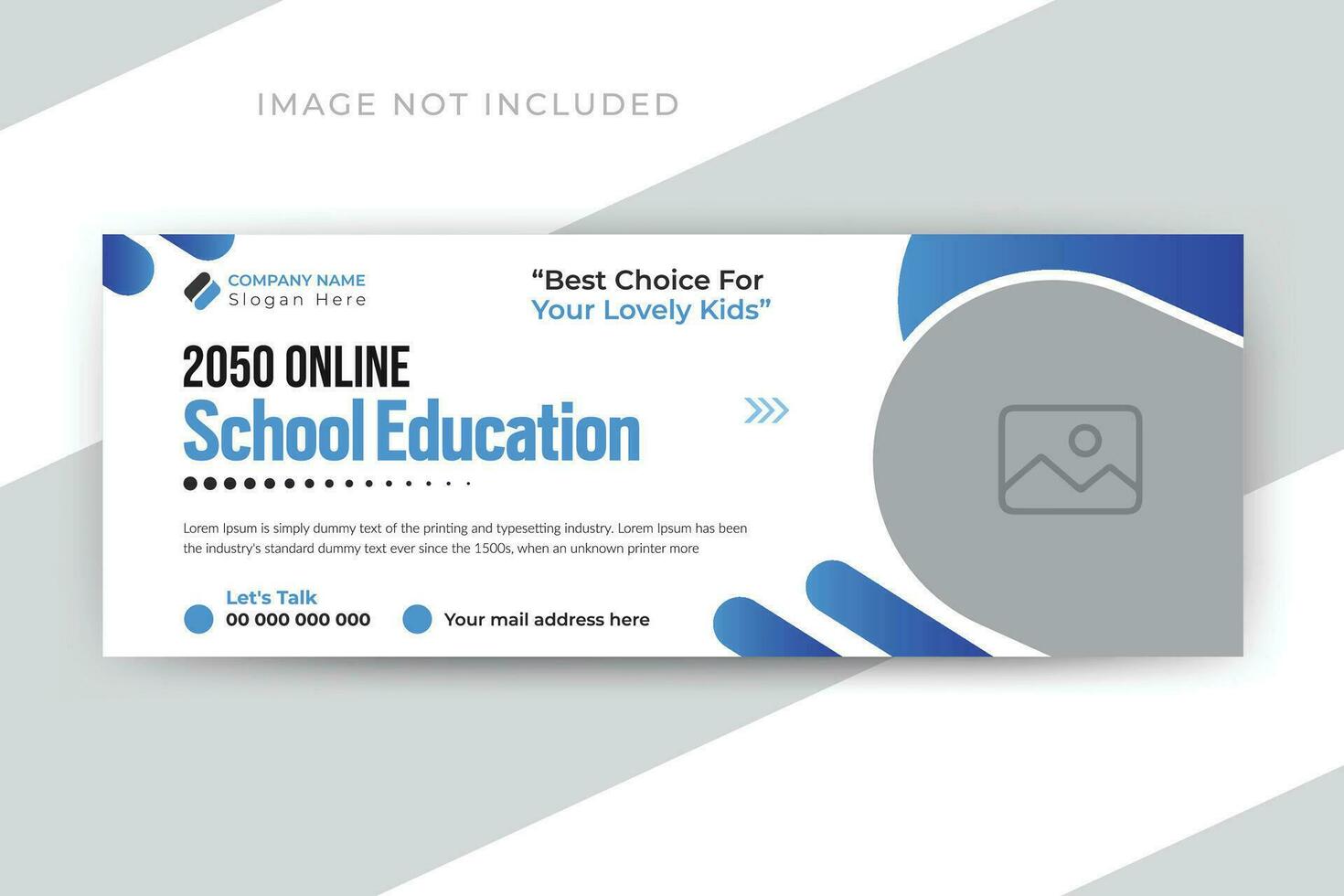 Kids school education social media post web banner and timeline cover template design vector