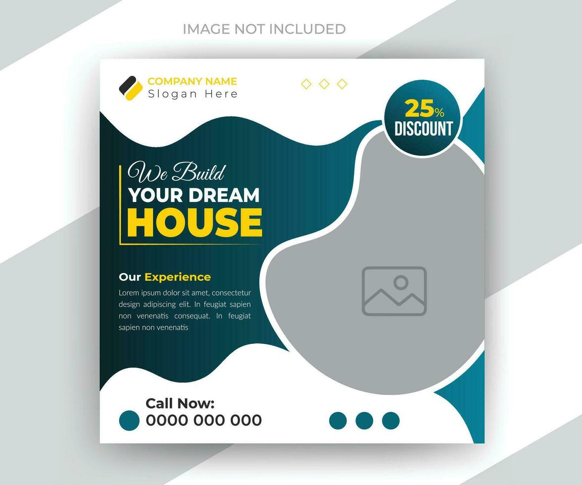 Home improvement and construction social media post web banner template vector