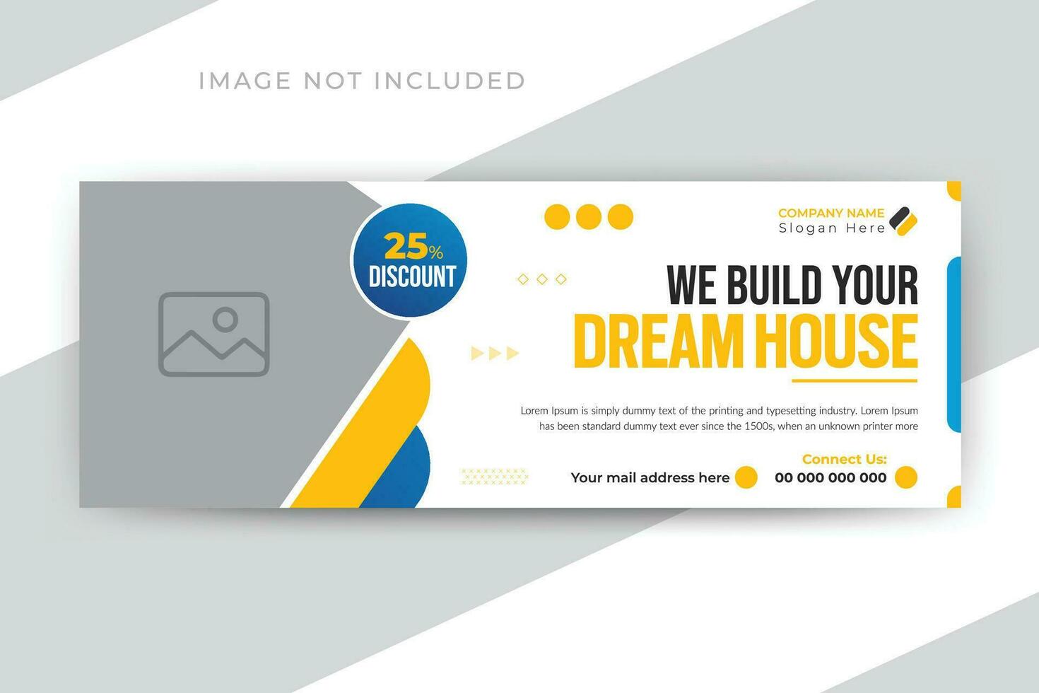 We build your dream house construction timeline cover and web banner template vector