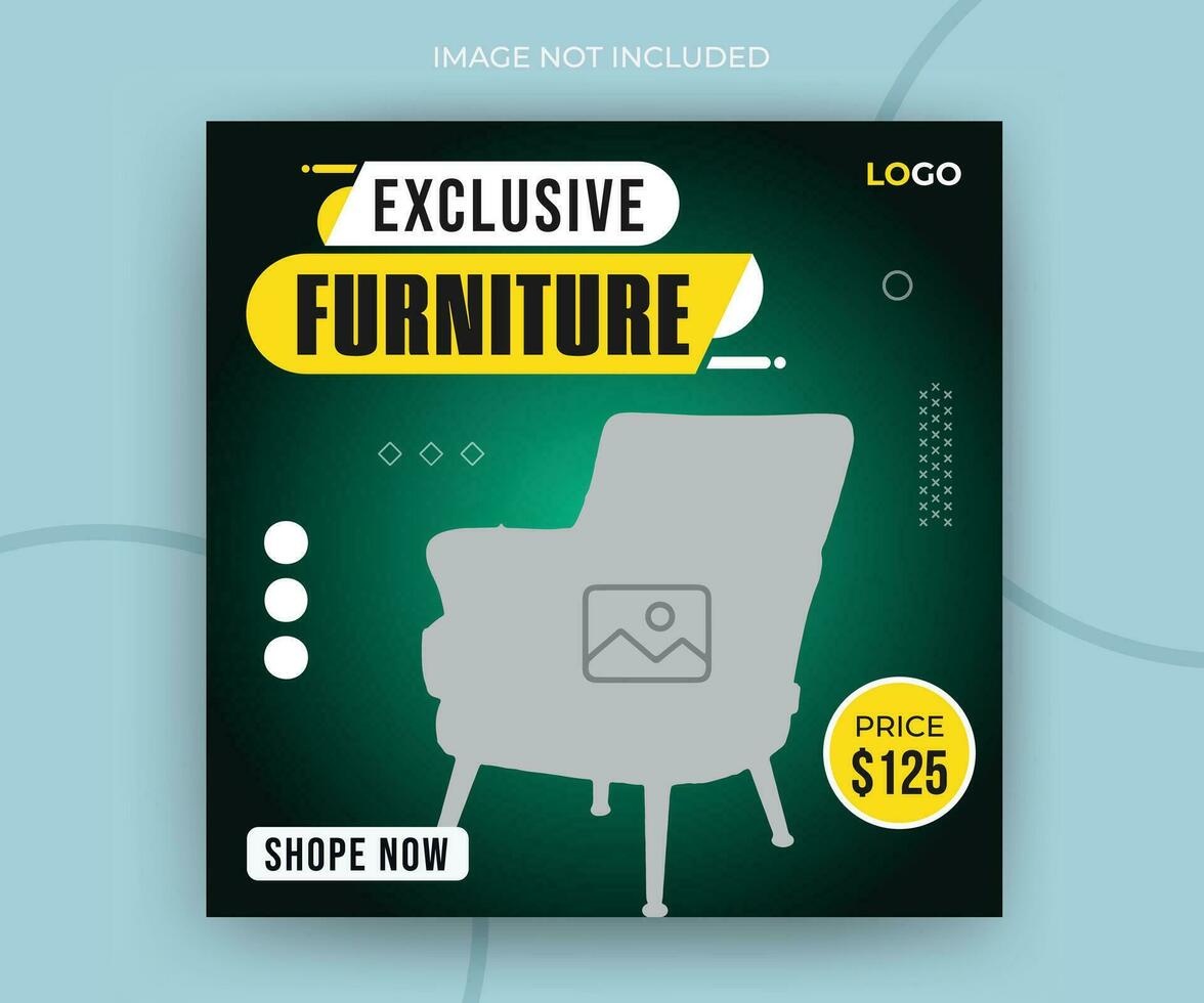 Modern exclusive furniture social media timeline post or web banner template vector