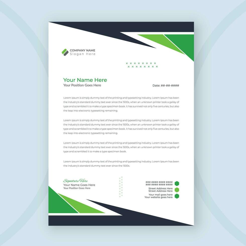 Modern letterhead flyer corporate official minimal creative abstract professional vector layout design