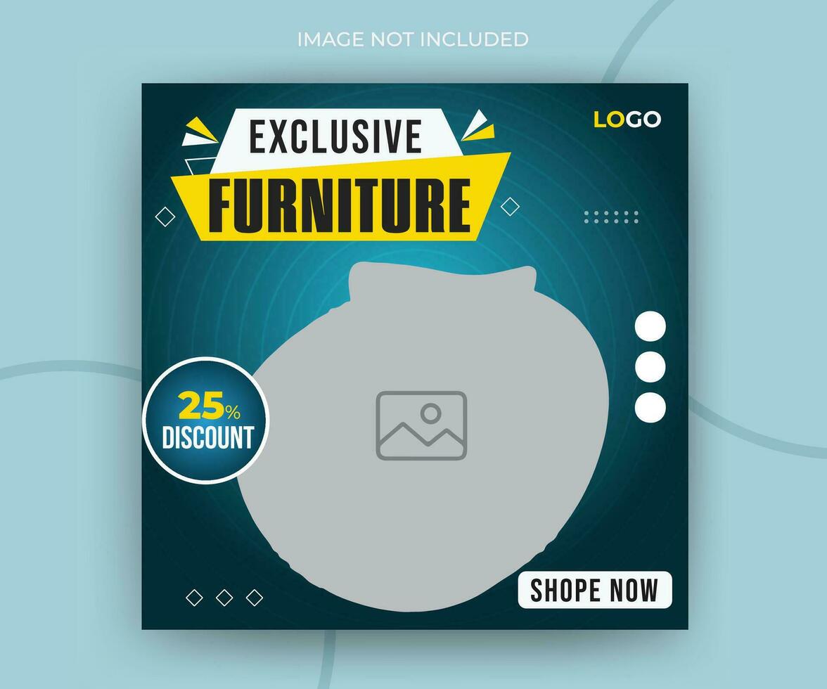 Modern luxury exclusive furniture social media post or web banner template vector