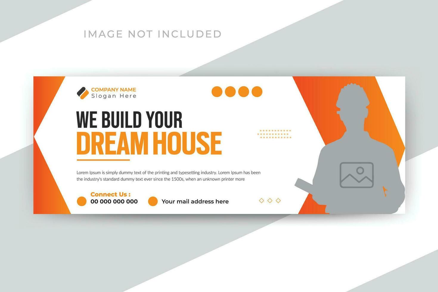 Construction timeline cover or social media web banner template design vector