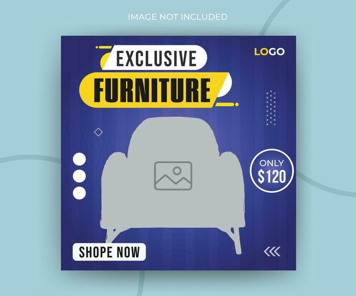 Modern and creative exclusive furniture social media post web banner template vector