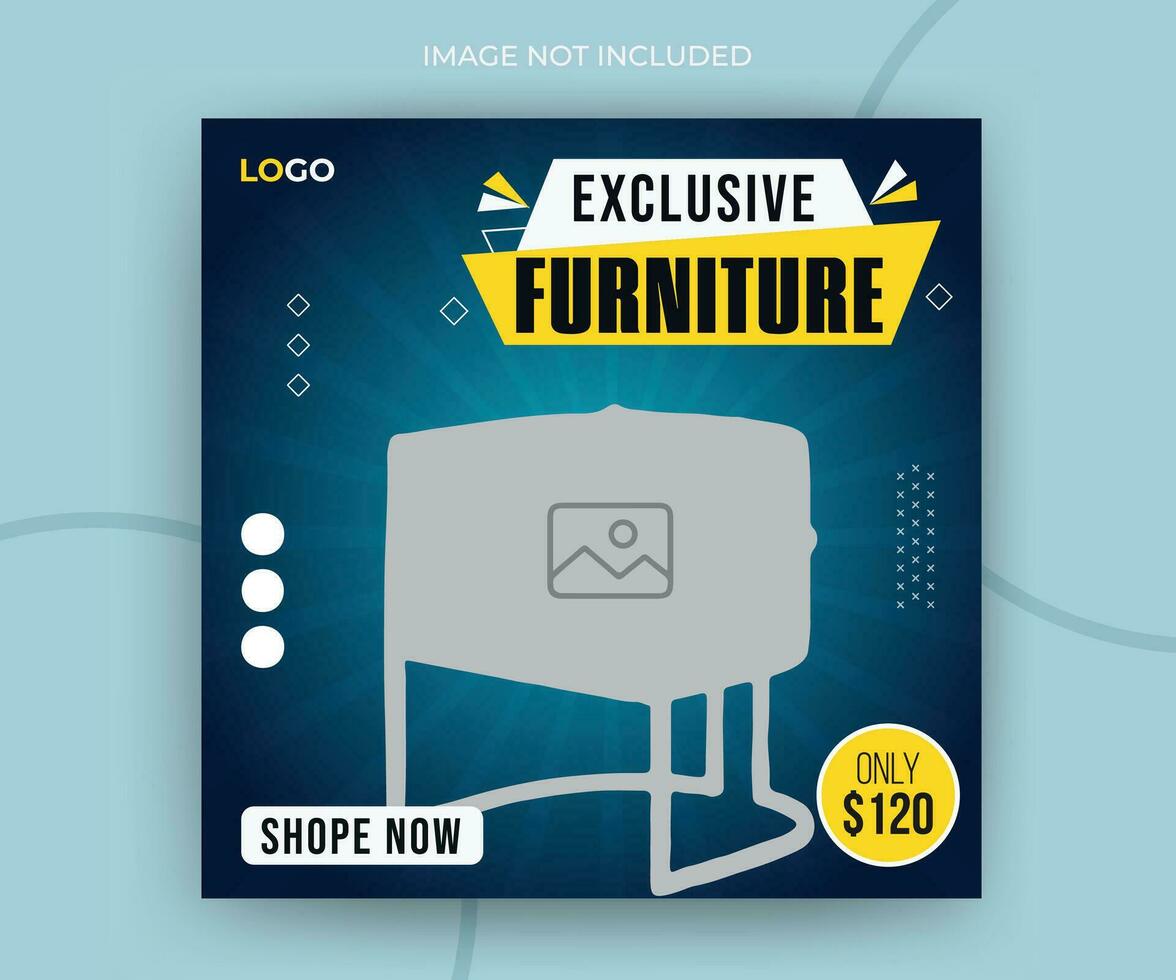 Modern luxury exclusive furniture social media post or web banner template vector