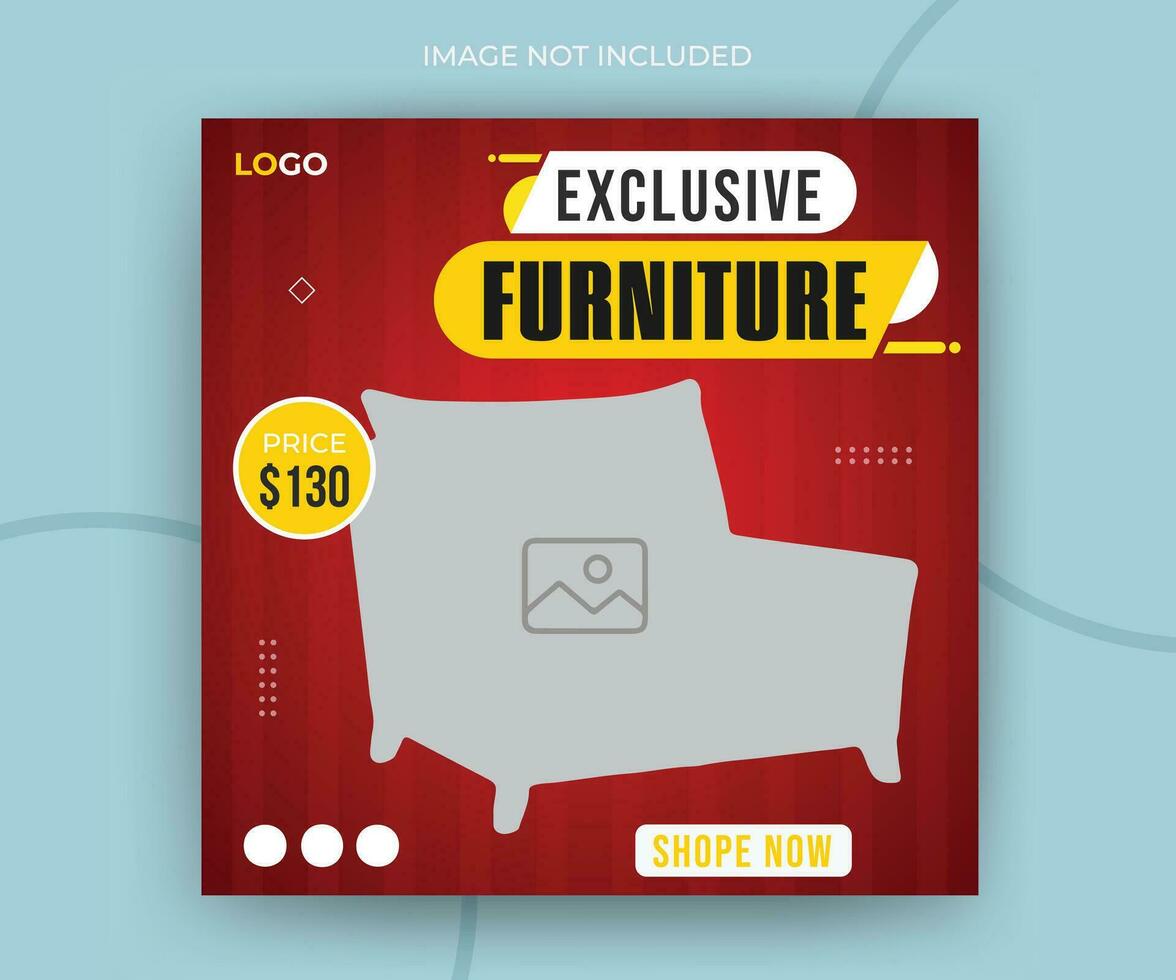 Modern luxury exclusive furniture social media post or web banner template vector