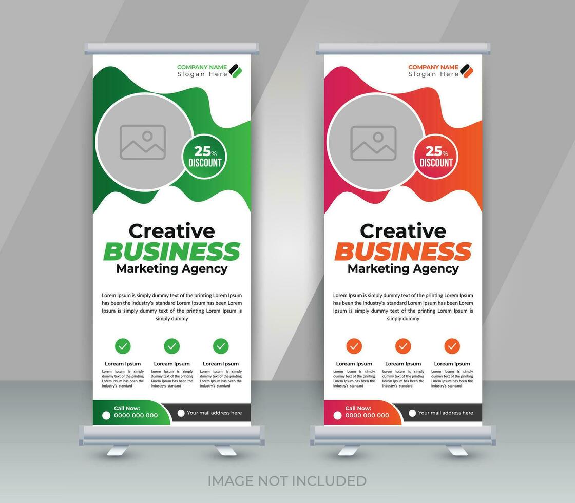 Creative business marketing agency roll up banner or abstract stand corporate banner template vector