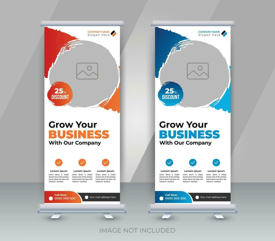 Creative business marketing agency roll up banner or abstract stand corporate banner template vector