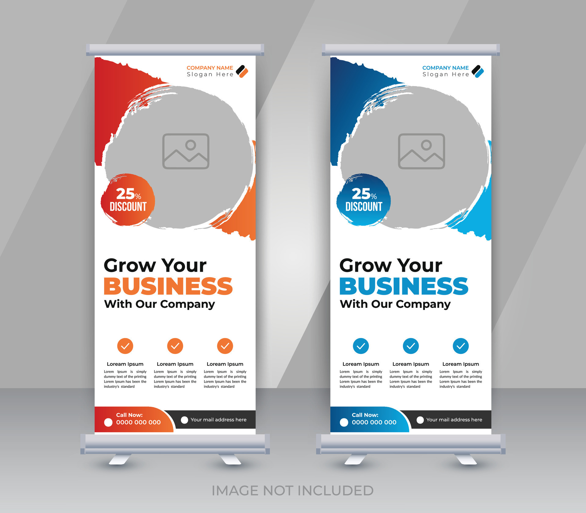 Creative business marketing agency roll up banner or abstract stand