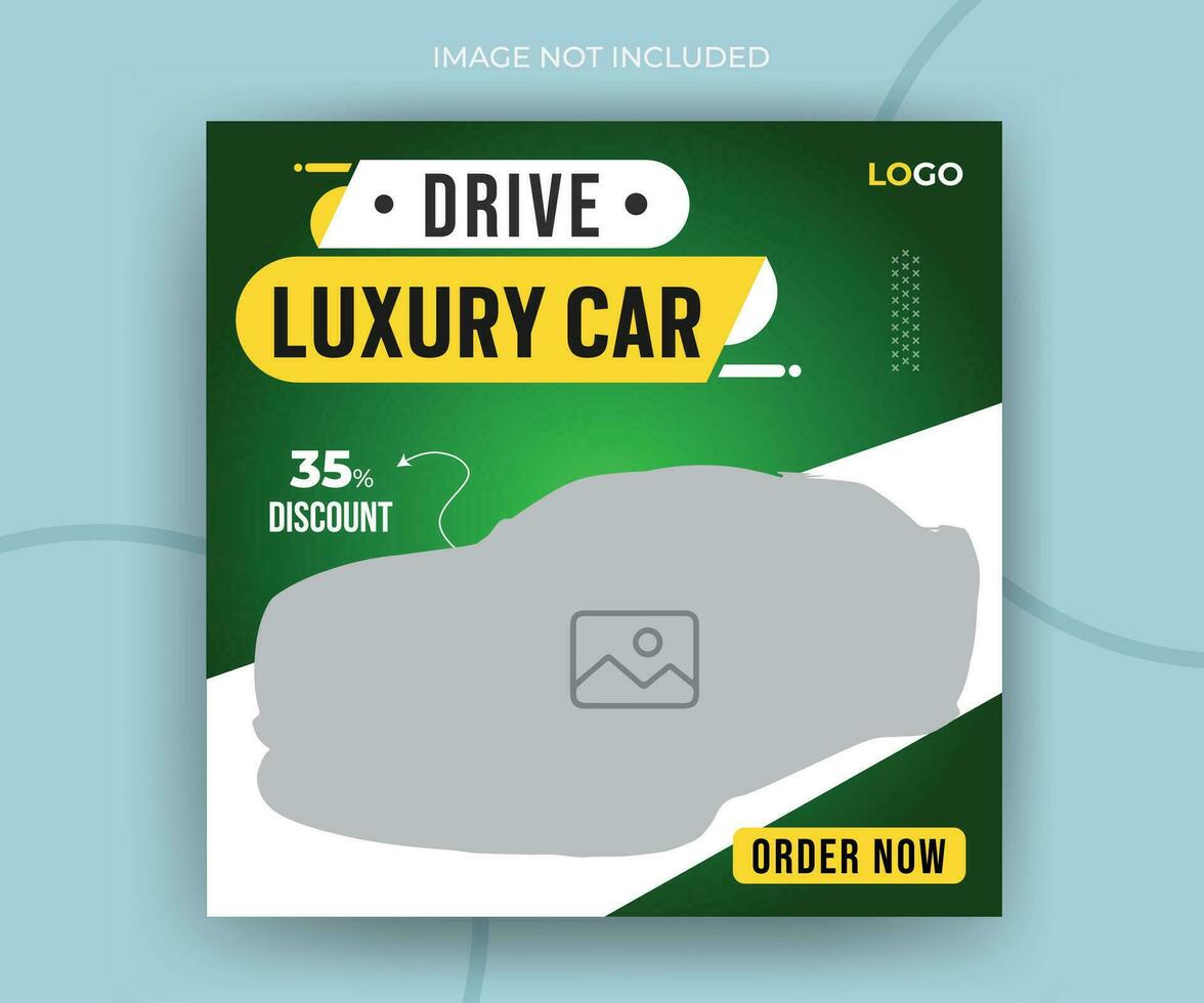 Luxury car rent social media sale or timeline post promotion advertising web banner design template vector