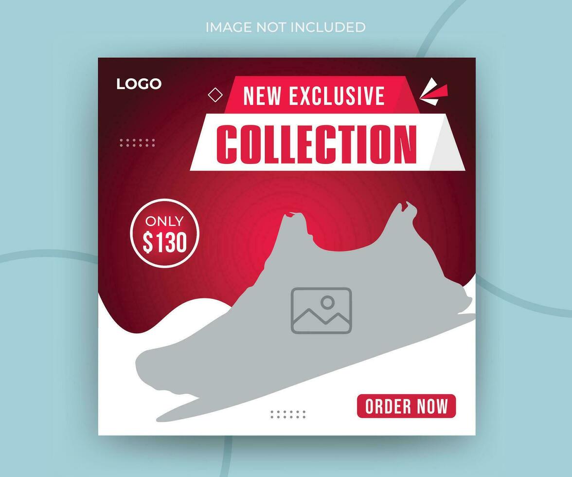 Exclusive new collection square fashion sale social media post web banner template vector