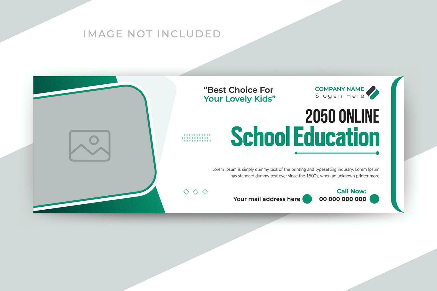 Kids school education social media post web banner and timeline cover template design vector