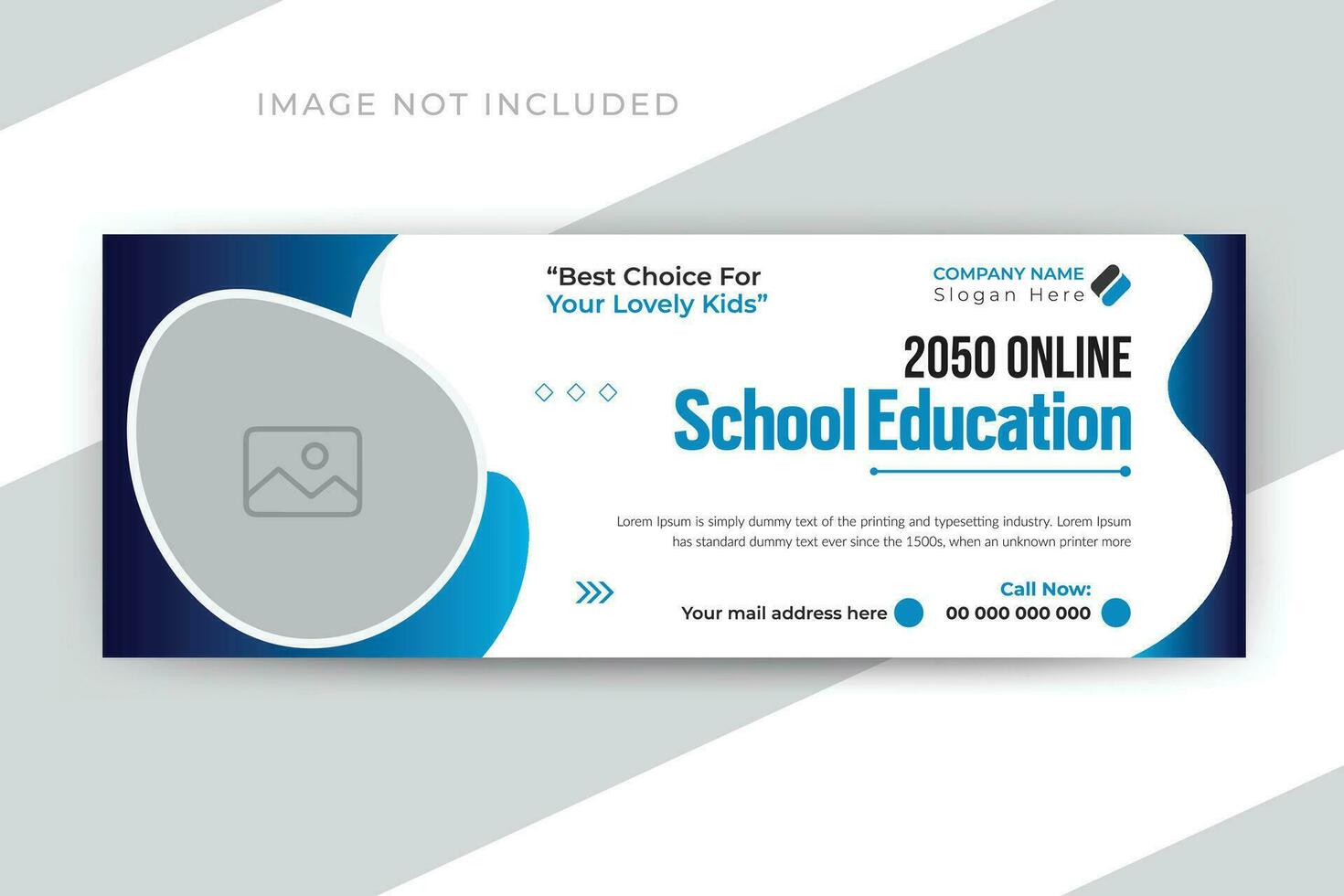 Kids school education social media post web banner and timeline cover template design vector