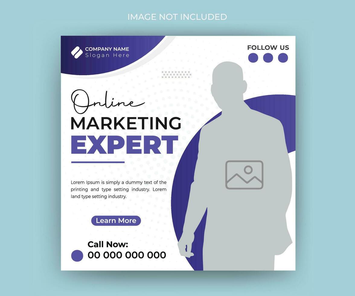 Online marketing expert social media post and business modern ads web banner template vector