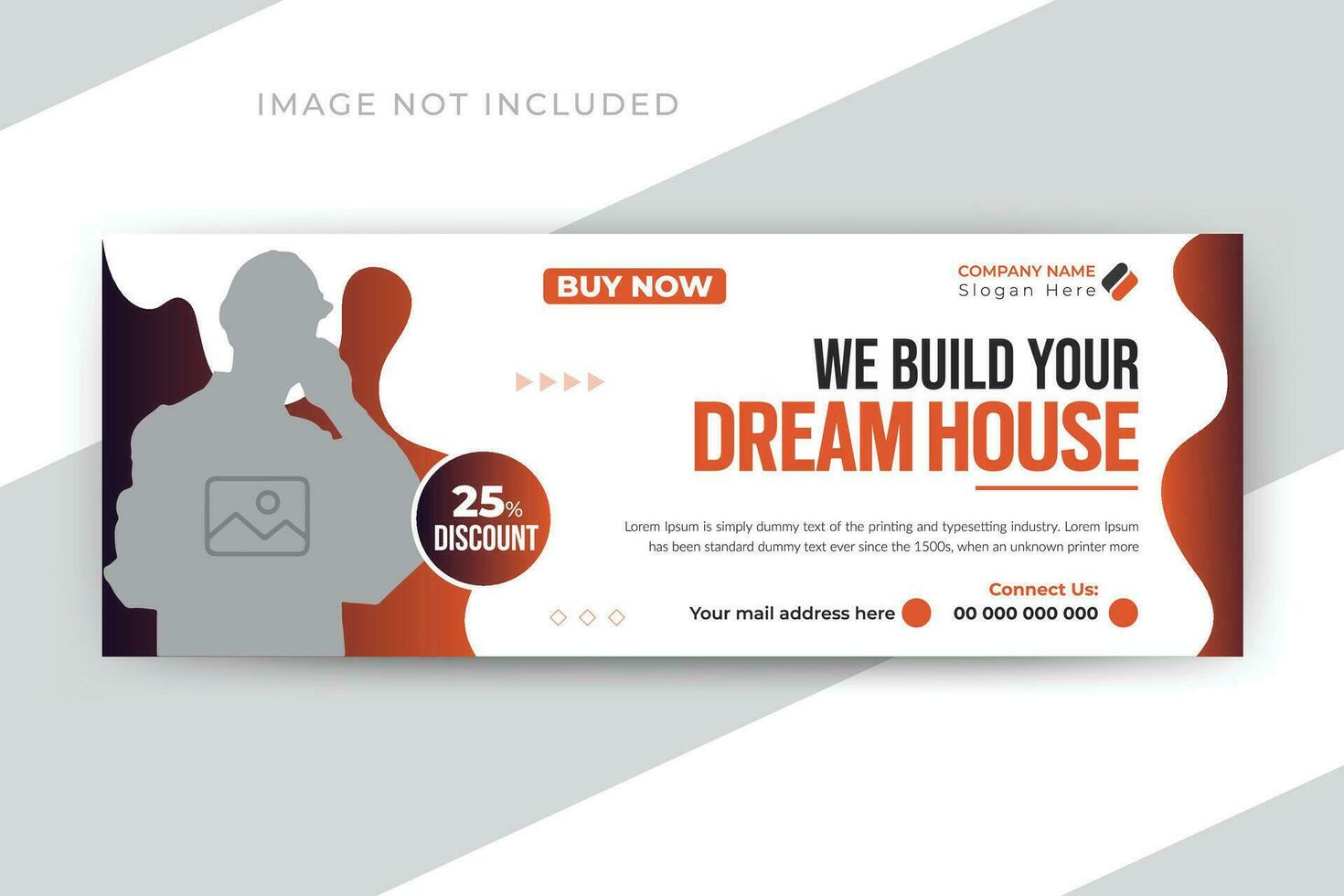 We build your dream house construction timeline cover and web banner template vector