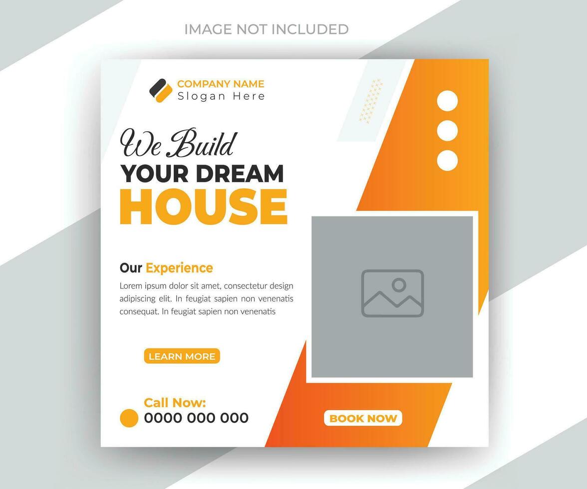 Home improvement and construction social media post web banner template vector